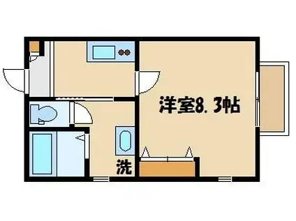 ヴィレッタ櫛引(1K/1階)の間取り写真