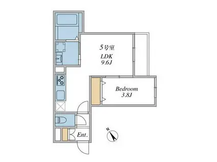 ウインドテラスみどり台(1LDK/2階)の間取り写真