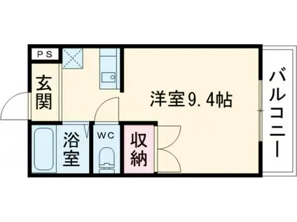磐田グレイス第5マンション(1K/3階)の間取り写真