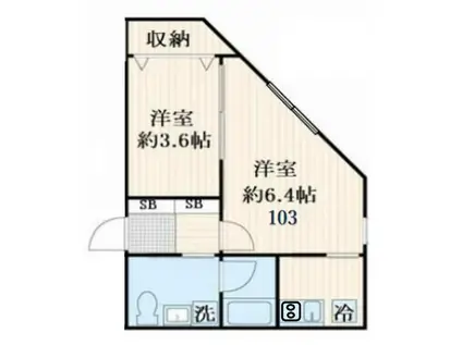 ALATO新宿御苑(2K/1階)の間取り写真