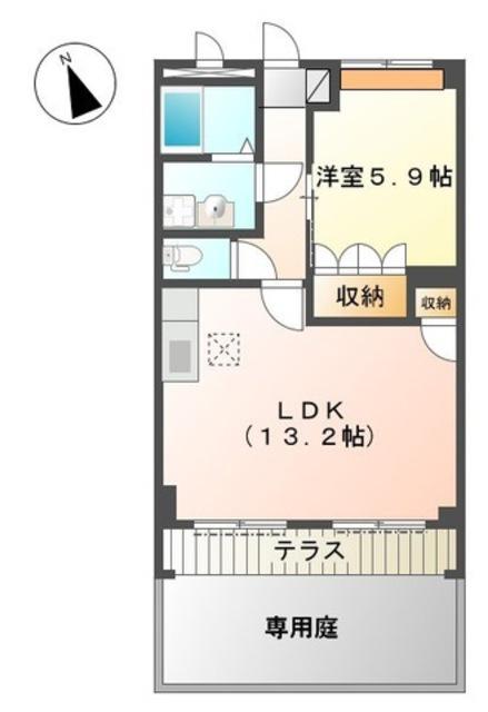 コムス・エルアール(1LDK/1階)の間取り写真