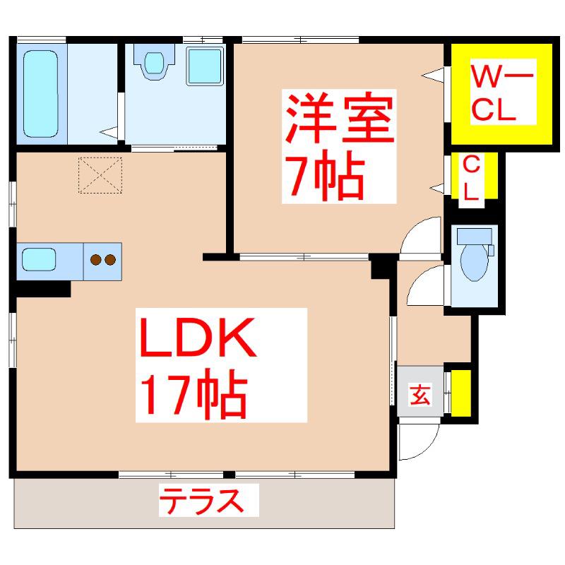 RAFFINE花棚(1LDK/1階)の間取り写真