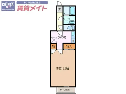 明日香-ASUKA-(1DK/1階)の間取り写真