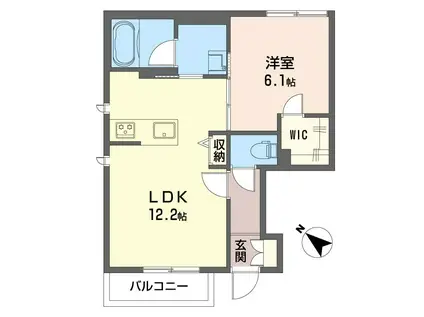 メゾン・ボワ(1LDK/1階)の間取り写真