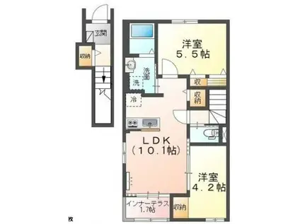 ポラリス(2LDK/2階)の間取り写真