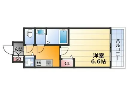 ベラジオ三国駅前(1K/2階)の間取り写真