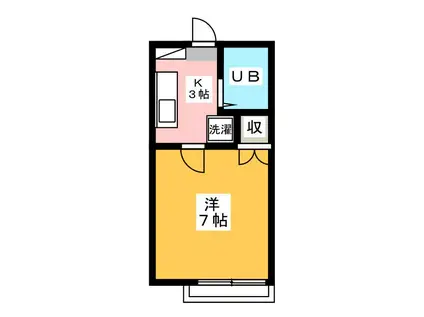 マ メゾン上福岡(1K/1階)の間取り写真
