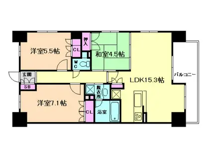 アークレジデンス十三(3LDK/6階)の間取り写真