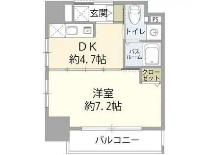 エステムプラザ飯田橋タワーレジデンス(1DK/14階)の間取り写真