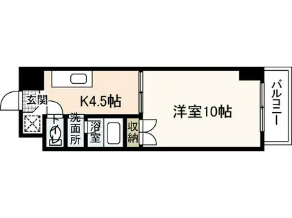 エスト牛田本町(1K/2階)の間取り写真