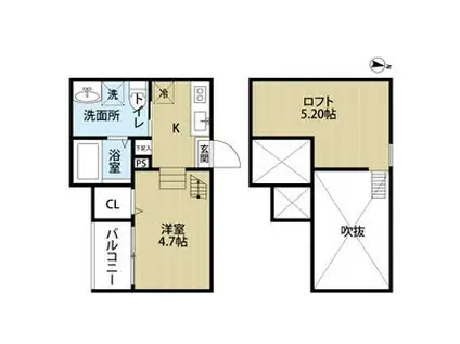 SOLEA(ワンルーム/1階)の間取り写真