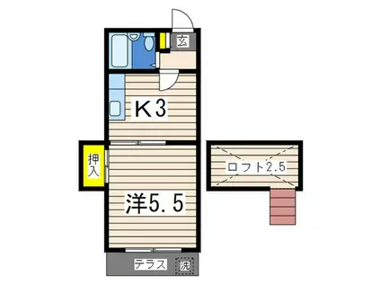 ARVITA(1K/1階)の間取り写真