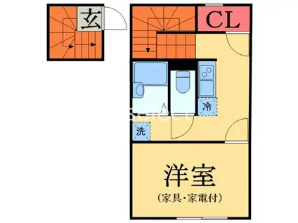京成千葉線 京成幕張駅 徒歩9分 2階建 築14年(1K/2階)の間取り写真