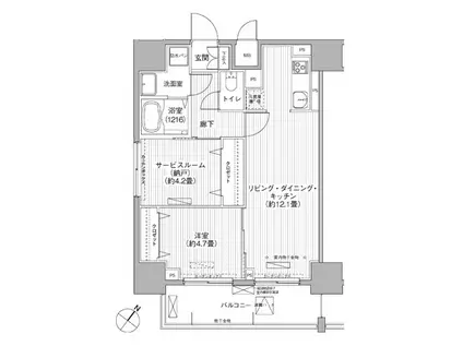グランデュール富士(1SLDK/6階)の間取り写真