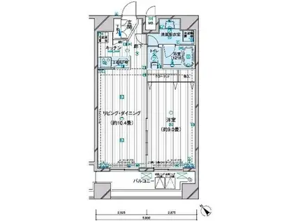 メインステージ王子(1LDK/13階)の間取り写真