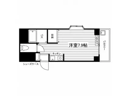 奥田ビル(ワンルーム/4階)の間取り写真