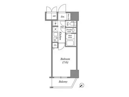 クレストタップ神戸湊町ノア(1K/4階)の間取り写真