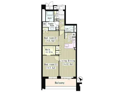 ジオ南青山(2LDK/3階)の間取り写真