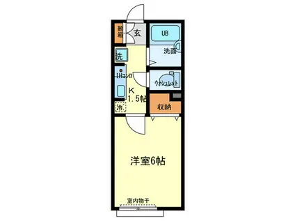 エスペランサ(1K/2階)の間取り写真