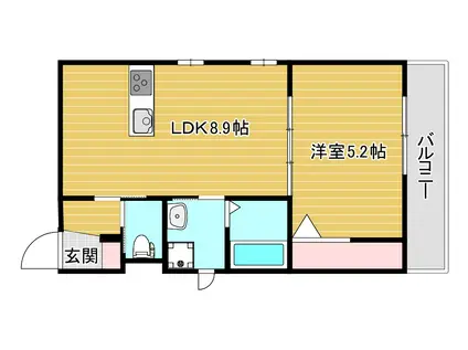 ALL IN ONE SEKIME(1LDK/2階)の間取り写真