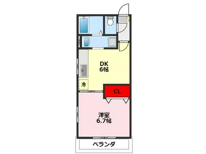 メゾン・ド・ラルシュ(1DK/1階)の間取り写真