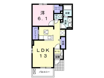 パークビサイドG I(1LDK/1階)の間取り写真