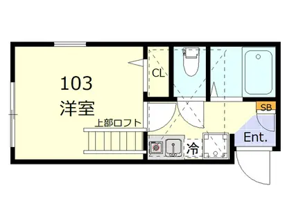 コートハウス弘明寺A棟(1K/1階)の間取り写真