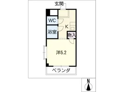 エクセル塩釜II(1K/3階)の間取り写真