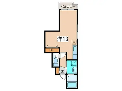 ジュモードゥ(ワンルーム/2階)の間取り写真