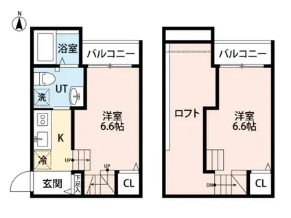 ミント高木(1K/1階)の間取り写真