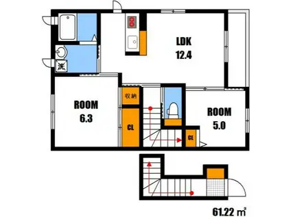 ドリームフォレストS(2LDK/2階)の間取り写真