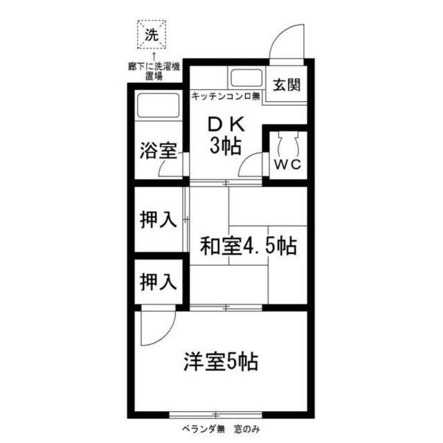 グリーンリッジ堺(2K/2階)の間取り写真