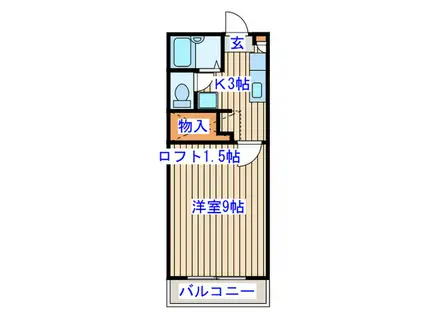 ハイライフ泉中央(1K/1階)の間取り写真