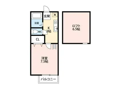 コーポ泉竜王III(ワンルーム/2階)の間取り写真