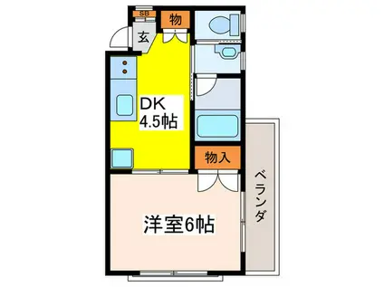 コーポ吉野(1DK/1階)の間取り写真