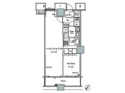 ザ 東京タワーズ ミッドタワー(1LDK/10階)の間取り写真