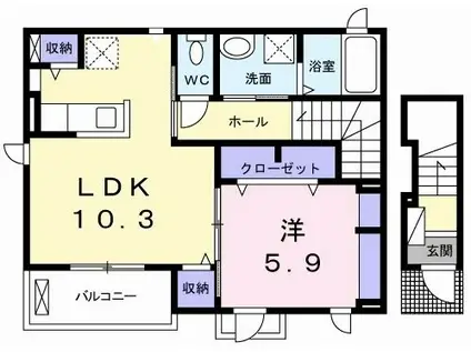 ガーデンハウス.フィオーレ VII(1LDK/2階)の間取り写真