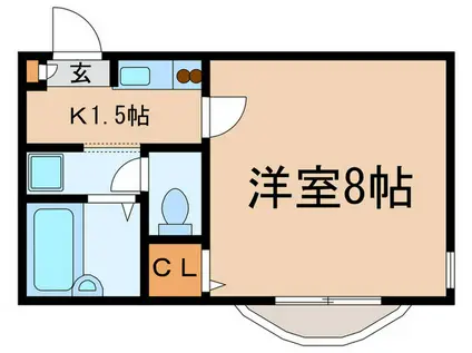 第6グリーンハイツ(1K/1階)の間取り写真