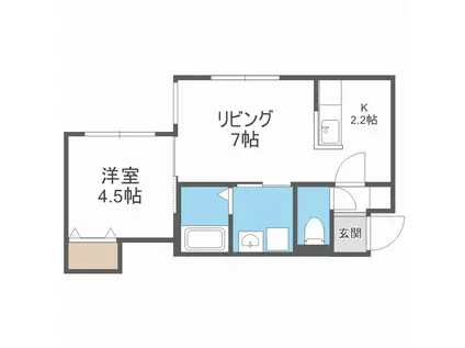 WELINA南郷16(1LDK/1階)の間取り写真