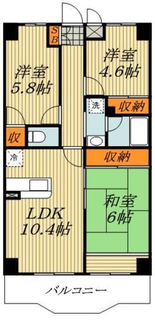 ルミエール3番館(3LDK/3階)の間取り写真