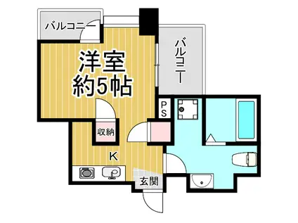 ドール甲子園口(1K/2階)の間取り写真