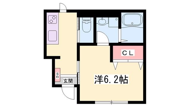 グッドハイム(1K/1階)の間取り写真