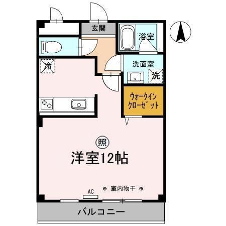 ポワールガーデン II(ワンルーム/3階)の間取り写真