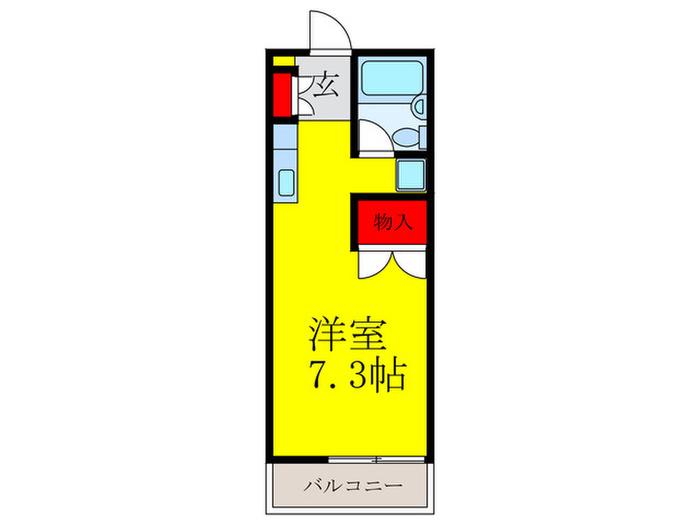 ヴィラ・ソレイユ(ワンルーム/2階)の間取り写真