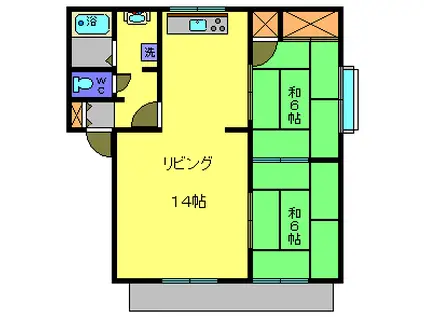 パークサイドテラス(2LDK/2階)の間取り写真
