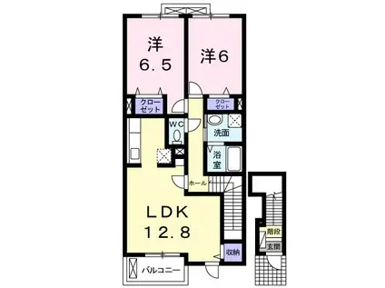 メゾン・ド・タカダIII(2LDK/2階)の間取り写真
