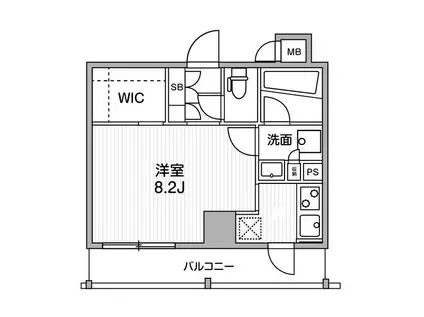 ALTERNA銀座 (ワンルーム/8階)の間取り写真