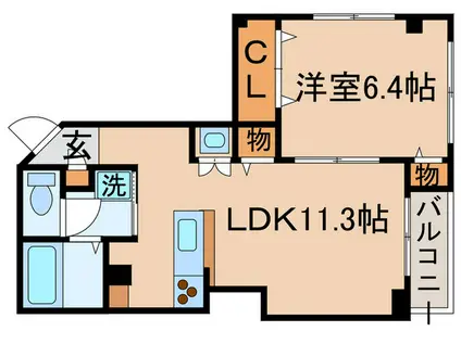 椎名ビル(1LDK/2階)の間取り写真