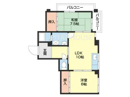 バァウハウス(2LDK/5階)の間取り写真