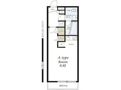 リブリ・スカイIII(ワンルーム/1階)の間取り写真